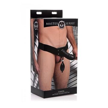 Opblaasbare Holle Strap-on - Zwart