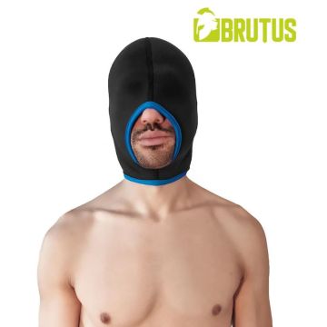 BRUTUS Blindes Neopren Face Fucker BDSM Maske - Schwarz/Blau