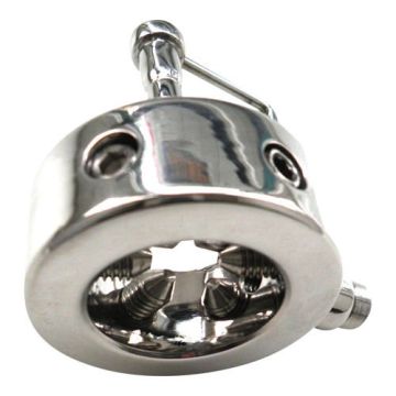 Edelstahl Penisring mit verstellbaren Schrauben und Torpedoplu