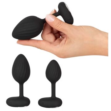 Vibrations-Buttplug-Set Schwarz - Anos