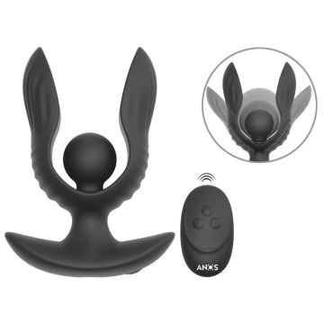 RC Aufblasbarer und Vibrations-Buttplug Schwarz - Anos