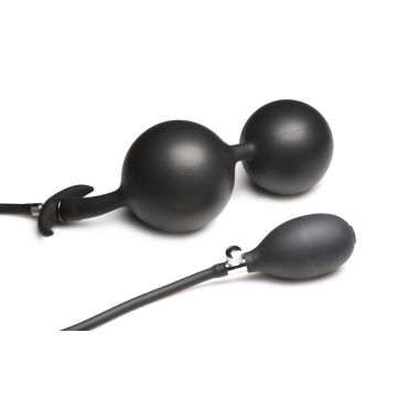 Aufblasbarer Silikon-Buttplug - Schwarz