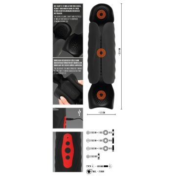 Rebel Masturbator Vibrierender Penis Trainer mit 3-Punkt Stimulator