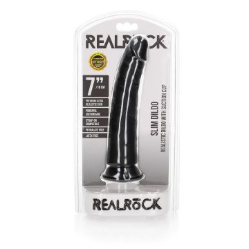 Realistischer Dildo mit Saugnapf Schlank - Schwarz