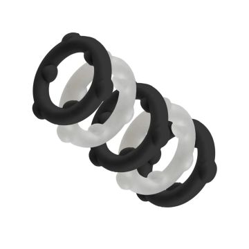 Gearheads 5-Pack Spinner Cockringe Oxballs - Schwarz und Weiß