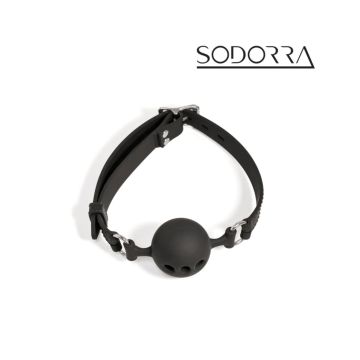 Sodorra Siliconen Ball Gag met Ademgaten - Zwart