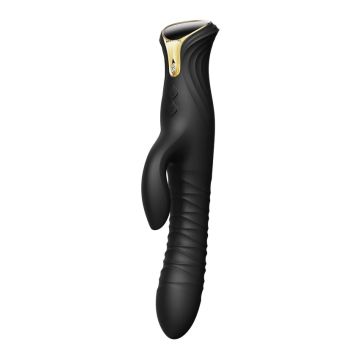Stoßende und Heizende Rabbit Vibrator Mose - Schwarz