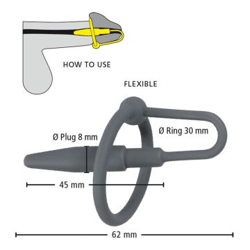 Silikon-Penisplug mit Eichelring