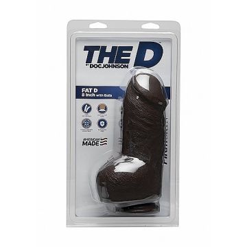 Dicker Dildo mit Hoden 21 cm The D - Braun