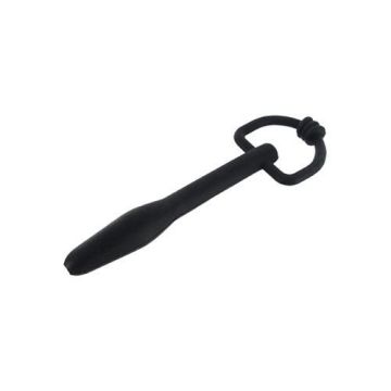 Silikon Penis Plug mit Ring - Schwarz