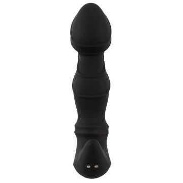 Prostatavibrator mit Bewegenden Ringen - Schwarz