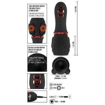 Glans Masturbator mit 2 Motoren
