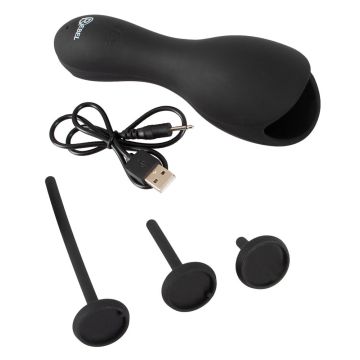 Vibrierender Masturbator mit 3 Dilatoren