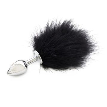 Buttplug aus Edelstahl mit Schwanz
