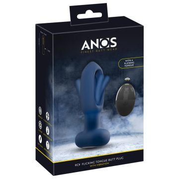Anos - RC Flicking Tongue Buttplug mit Vibration - Blau