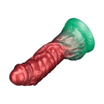 Dual Density Aufblasbarer Dildo 19 cm - Rot/Grün