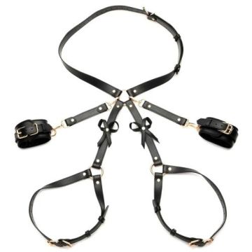 XR Brands Bondageharnas met Strikken M/L - zwart