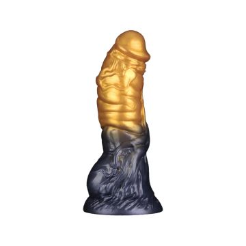Dual Density Aufblasbarer Dildo 19 cm - Gold/Schwarz