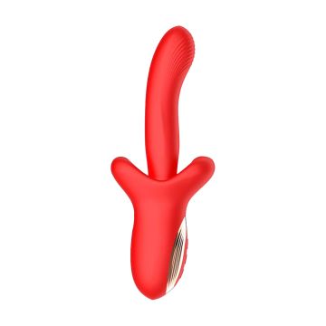 Stoßender und Quetschender Vibrator Vyron - Rot
