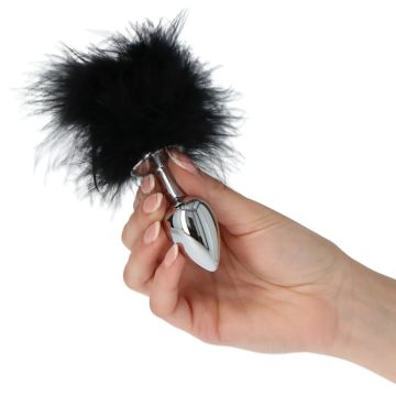 Buttplug aus Edelstahl mit Schwanz