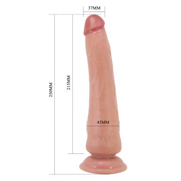 Dildo Tiemeyer 25 cm mit Auf- und Abbeweglicher Haut - Tiefer Hautton