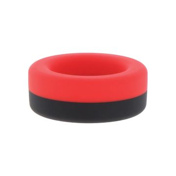 Verstecktes Verlangen Prolong Power Cockring - Rot/Schwarz