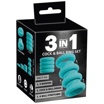  3-in-1 Cock & Ball Ring Set You2Toys