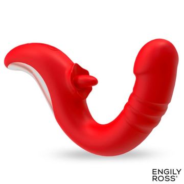 Engily Ross Stotende Vibrator met Likkende en Oscillerende Tong - Drako
