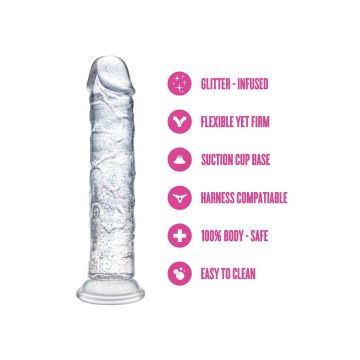 Gala Funkelnder Transparenter Dildo - 15.2 cm