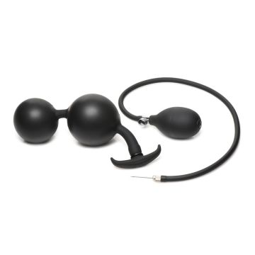 Aufblasbarer Silikon-Buttplug - Schwarz