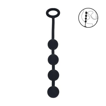 Runde Silikon Analperlen 2 cm - Schwarz