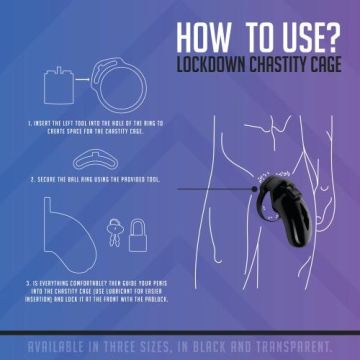 Keuschheitskäfig Schwarz Lockdown - Medium