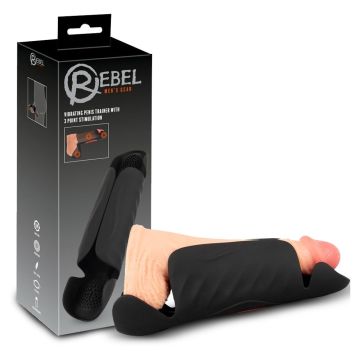 Rebel Masturbator Vibrierender Penis Trainer mit 3-Punkt Stimulator
