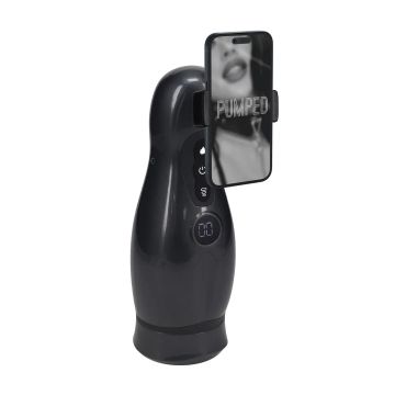 Virtuo Vibrierende Masturbator Pumpe mit Telefonhalter - Kanonenmetall