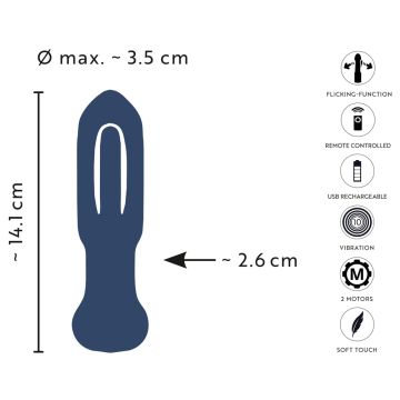 Anos - RC Flicking Tongue Buttplug mit Vibration - Blau