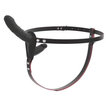 You2Toys Dubbele Vibrerende Strap-On met Afstandsbediening - Zwart