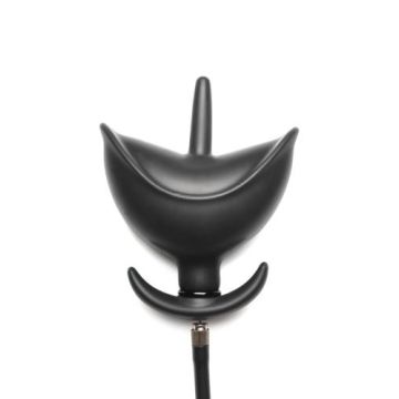 Schwarzer Aufblasbarer Silikon-Buttplug - XR Brands