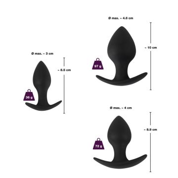 3-teilige Analtrainer-Set - Schwarz