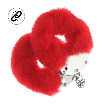 Flauschige Handschellen Heavy-duty - Rot