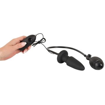 Aufblasbarer und Vibrierender Buttplug - Schwarz