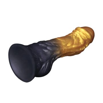 Dual Density Aufblasbarer Dildo 20 cm - Gold/Schwarz