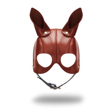 Lederne Maske mit Ohren - Liebe Seele