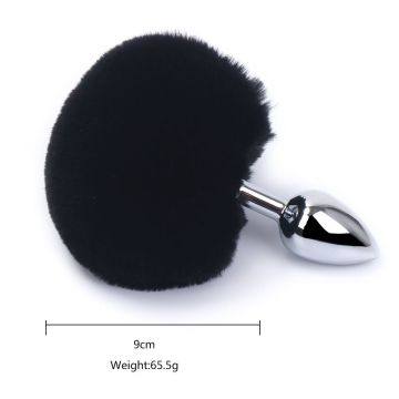Kiotos Buttplug Bunny Tail - Zwart