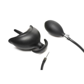Schwarzer Aufblasbarer Silikon-Buttplug - XR Brands