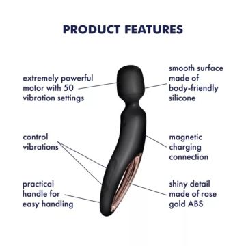 Satisfyer Wand-erland Vibrator - Zwart/Rose Gold