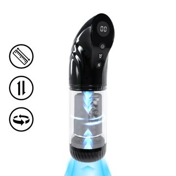 Rotierende und Schiebende Masturbator Pumpe Schwarz - StrokeMate