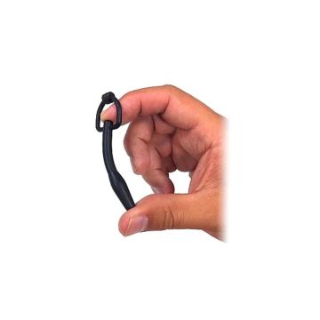 Silikon Penis Plug mit Ring - Schwarz