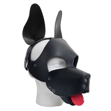 Lederne Shaggy Dog Maske Mister B - Schwarz