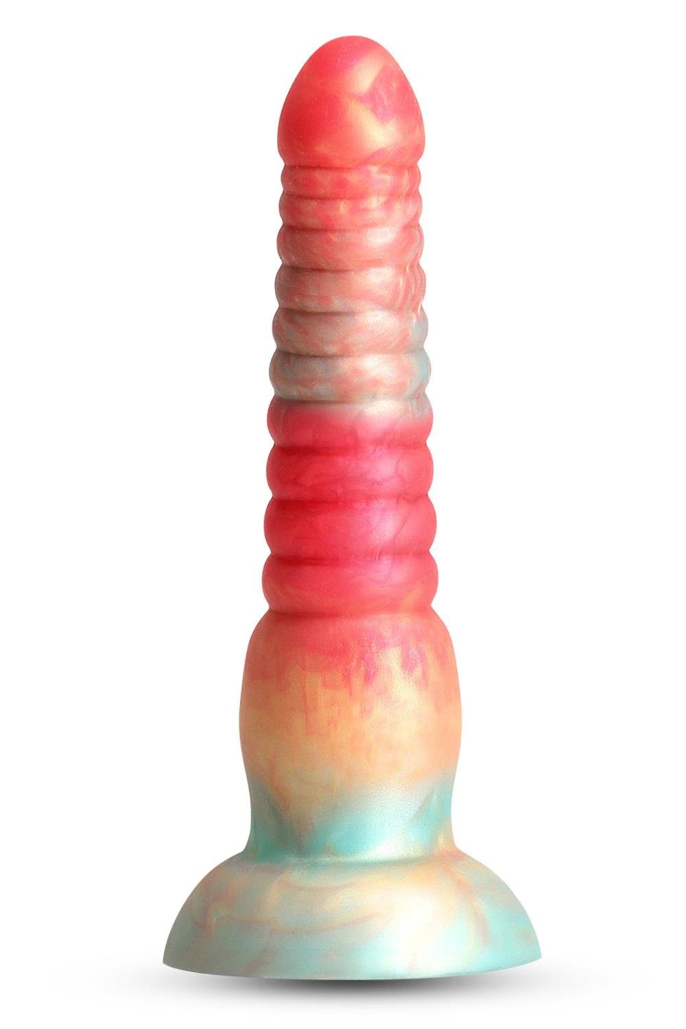 Gestapelte Dildo 16 cm - Rot/Gold
