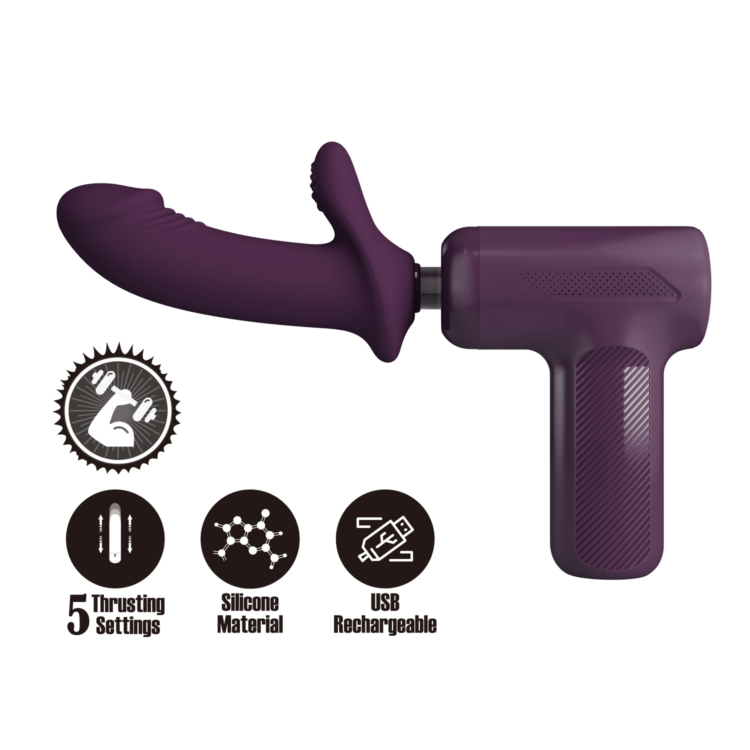 Massagepistole mit 5 Stoßkraftmodi Pretty Love DJ Scholar - Lila